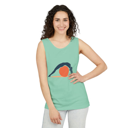 Womens Garment-Dyed Tank Top, Womens Pilates Tank Top, Yoga Fitness Graphic Top, Cute Workout Activewear Shirt