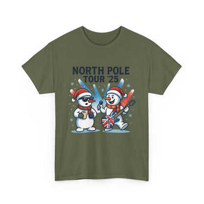 North Pole Tour 25 Men's Christmas T-Shirt, Funny Rock Music Holiday Tee