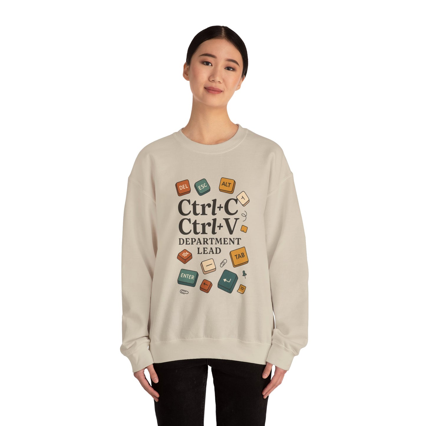 Funny Ctrl+C Ctrl+V Department Lead Sweatshirt, Unisex Crewneck, Gift for Tech Lovers, Office Humor, Cozy Casual Wear, Gift for a Coworker