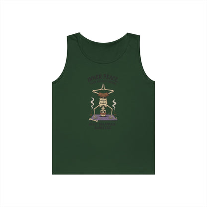 Inner Peace Skeleton Yoga Unisex Tank Top, Dark Humor Meditation Tee, Gift for Mindfulness Lovers, Yoga Shirt, Peaceful Vibes