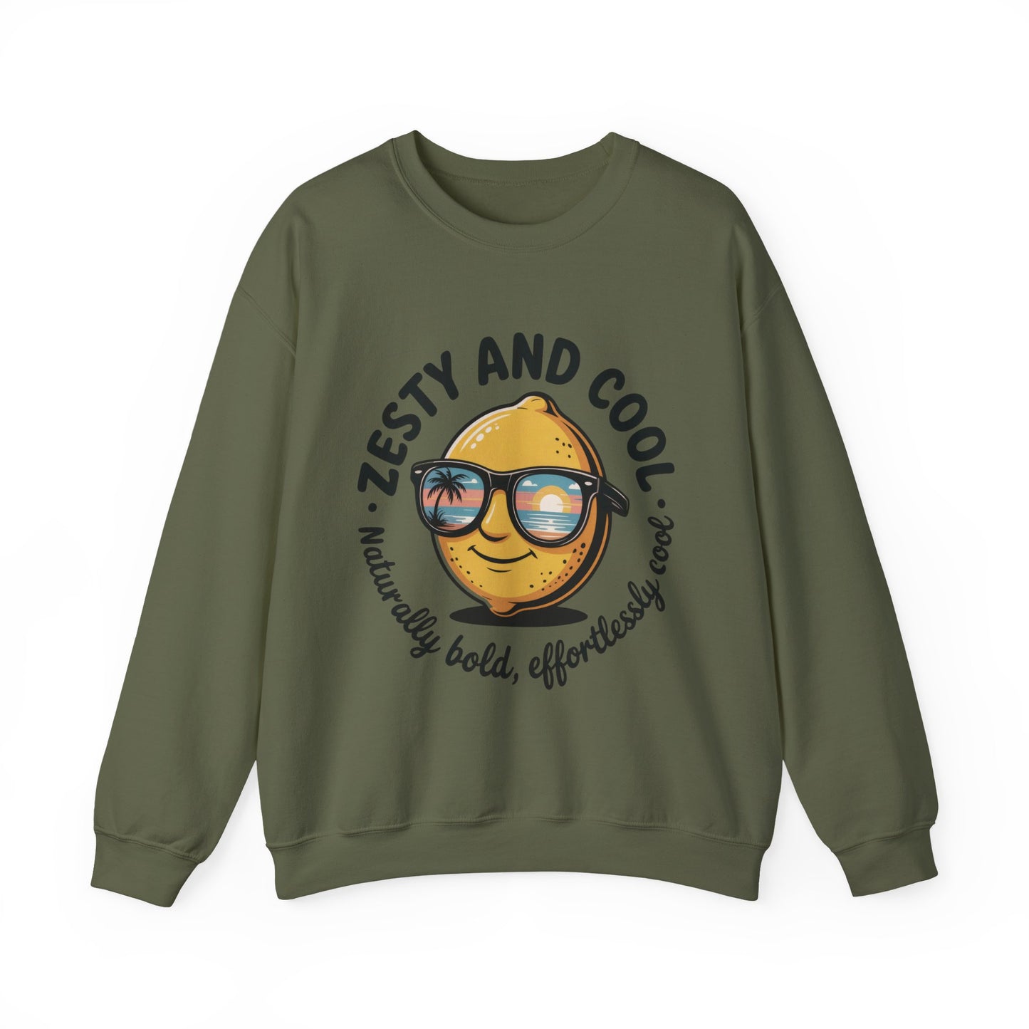 Zesty Lemon Mens Crewneck Sweatshirt - Fun Gift for Friends, Cool Casual Style, Summer Vibes, Mens Graphic Apparel, Perfect for Relaxing