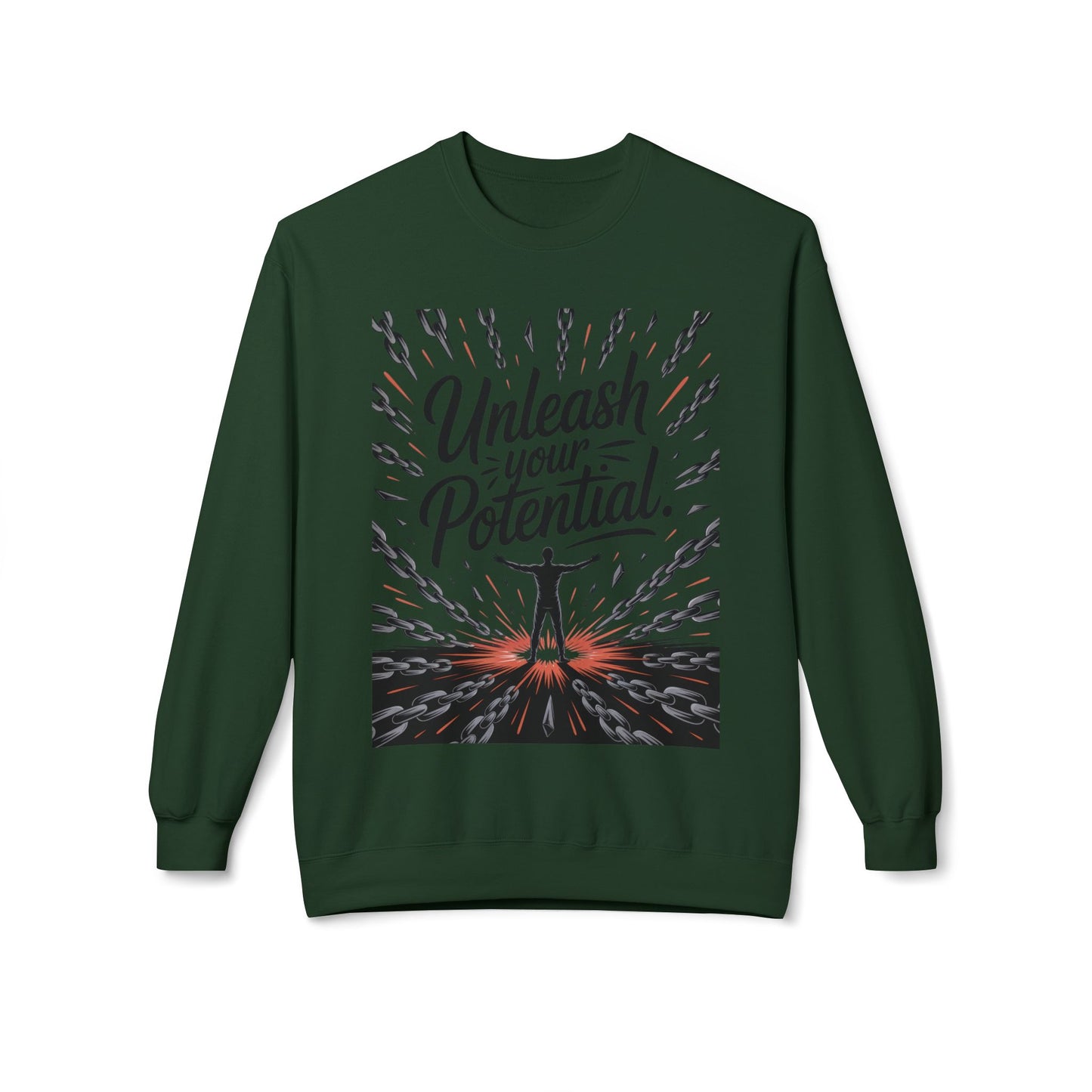 Unleash Your Potential Men's Sweatshirt, Motivational Crewneck, Inspirational Gift For Men, Gift for Graduates, Personal Growth Apparel