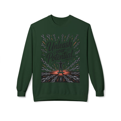 Unleash Your Potential Men's Sweatshirt, Motivational Crewneck, Inspirational Gift For Men, Gift for Graduates, Personal Growth Apparel