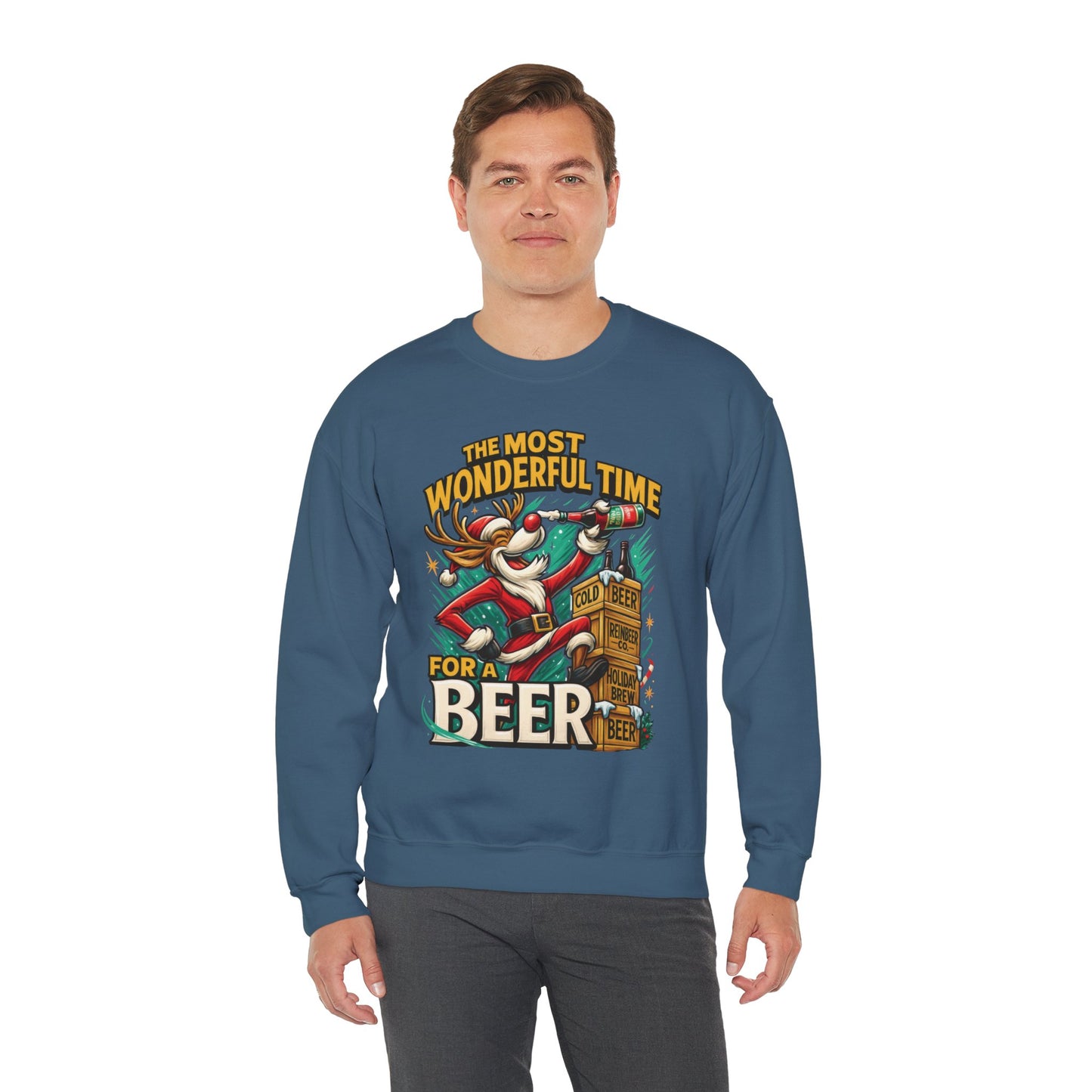 Funny Christmas Beer Sweatshirt, The Most Wonderful Time for a Beer