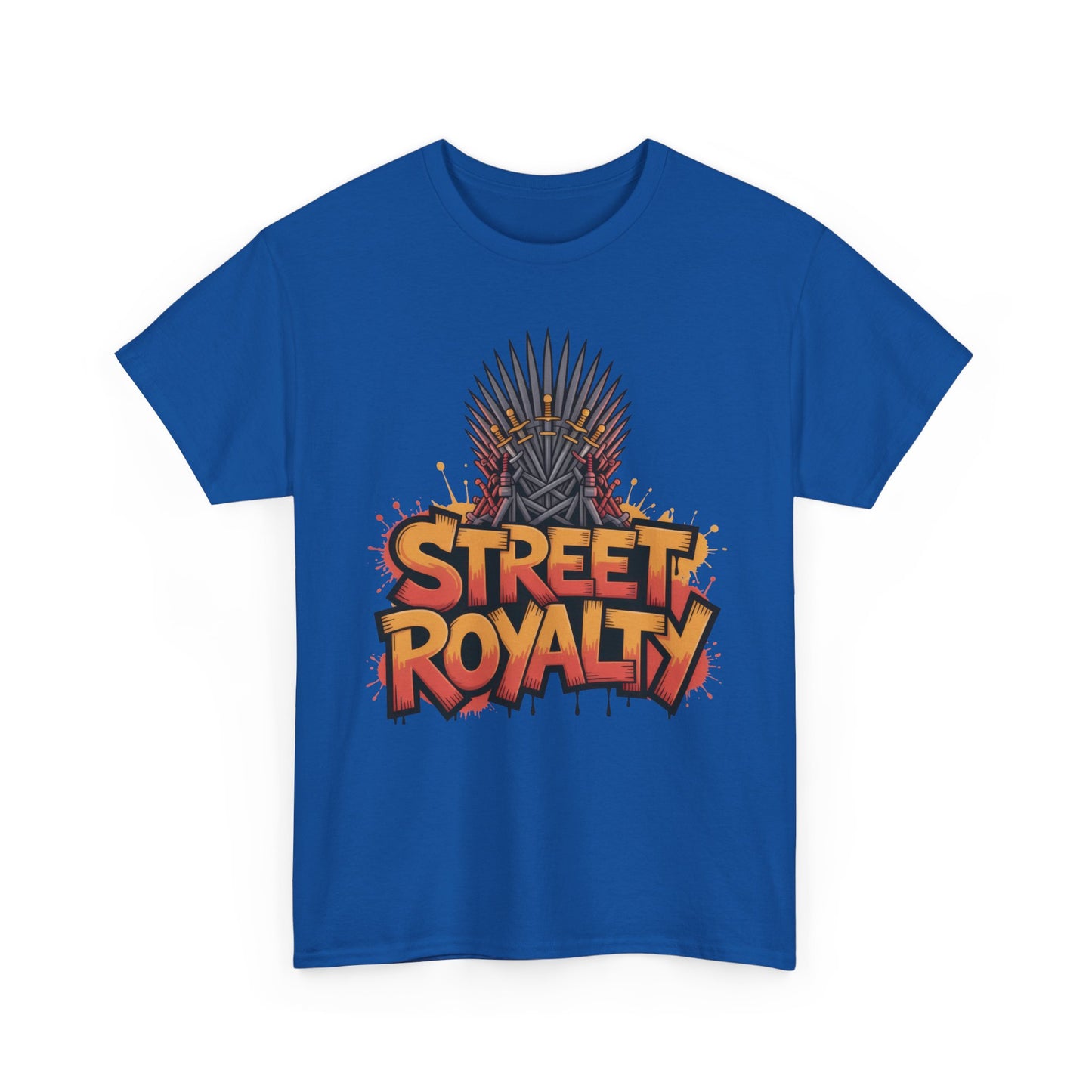 Street Royalty Men's T-Shirt, Graffiti Crown Graphic Tee, Urban Streetwear Top for Skaters and Hip Hop Style