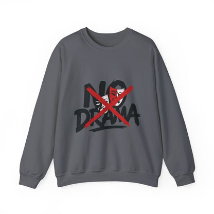 No Drama Mens Crewneck Sweatshirt, Casual Everyday Wear, Gift for Friends, Relaxed Vibes, Comfortable Fashion