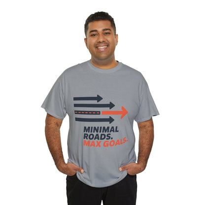 Minimal Roads Max Goals Motivational Mens T-Shirt, Urban Style Graphic Tee