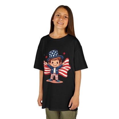 4th of July Kids T-Shirt,Kids  Unisex Patriotic Tee, American Flag Outfit for Boys and Girls, Independence Day Shirt, Cute American Shirt