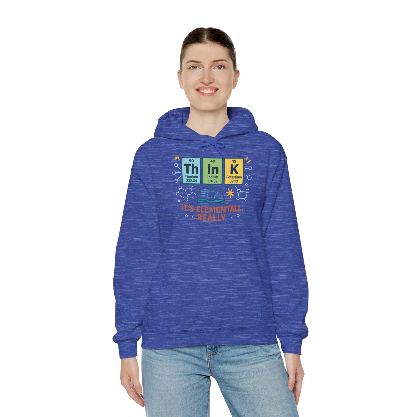 Think Hoodie for Women, Funny Chemistry Hoodie, Element of Humor Science Sweatshirt, Nerdy Gift for Her, Gift for Students, Science Lovers