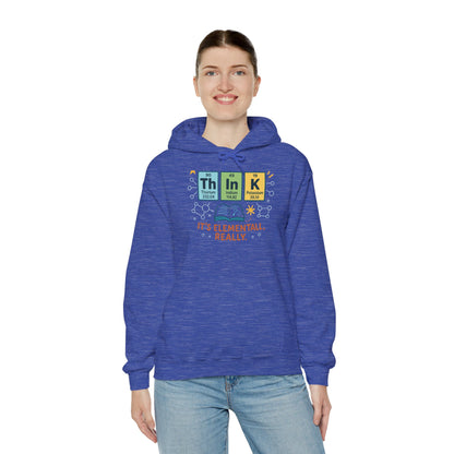 Think Hoodie for Women, Funny Chemistry Hoodie, Element of Humor Science Sweatshirt, Nerdy Gift for Her, Gift for Students, Science Lovers