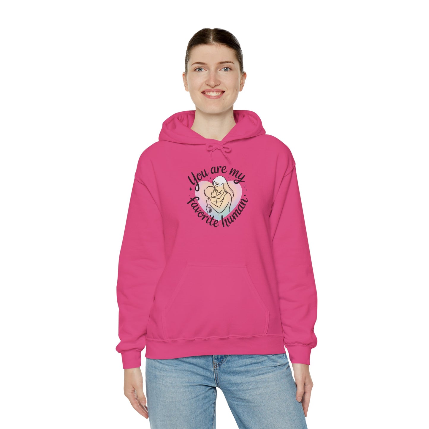 You Are My Favorite Human Hoodie, Cute Mom and Baby Pastel Design, Mothers Day Hooded Sweatshirt Gift