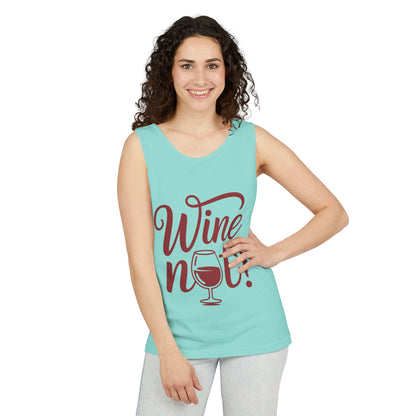 Unisex Garment Tank Top, Wine Not? Tank Top - Perfect for Summer Parties, Wine Lovers, Gifts, Casual Wear, or Vacations
