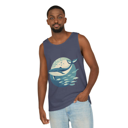 Ocean-Inspired Unisex Tank Top, Whale Design Shirt, Summer Casual Wear, Beach Vibes Gift, Eco-Friendly Fashion