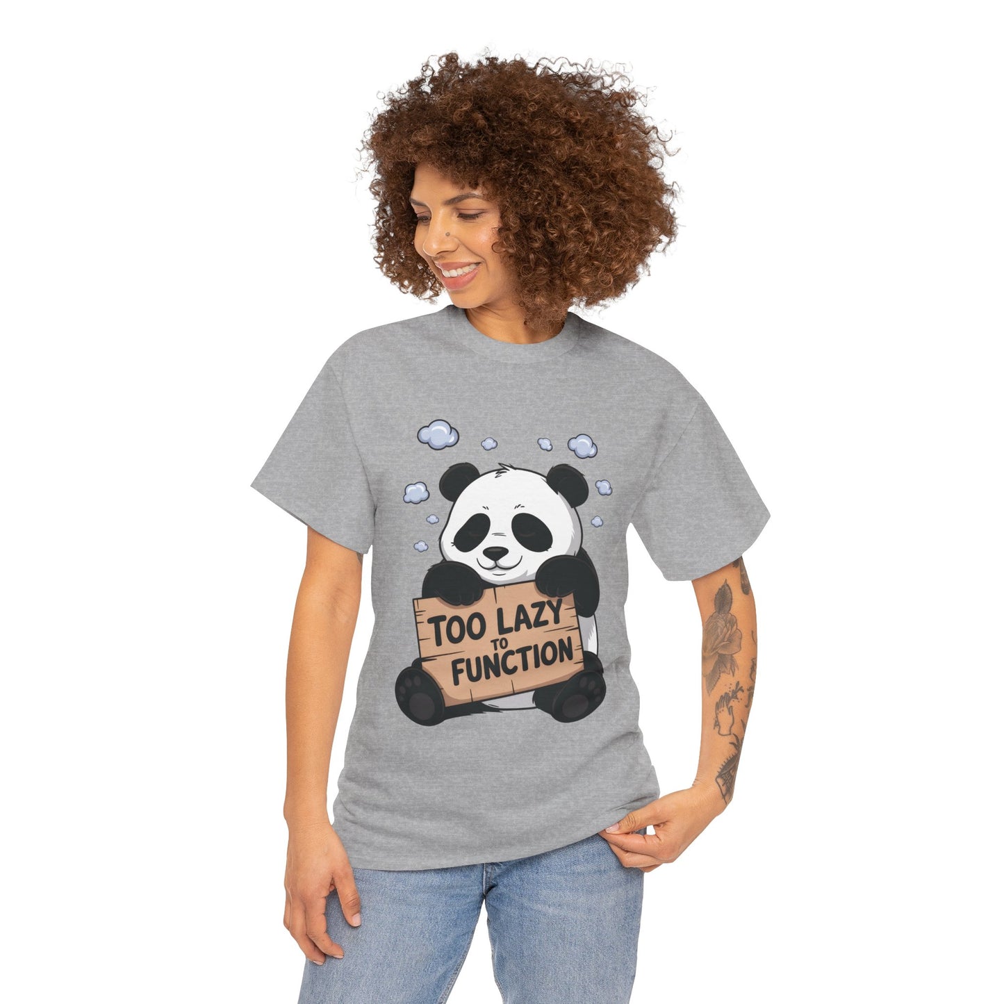 Too Lazy to Function Panda Tee, Unisex Cotton T-Shirt, Funny Shirt, Casual Wear, Gift for Sloth Lovers, Relaxed Vibe