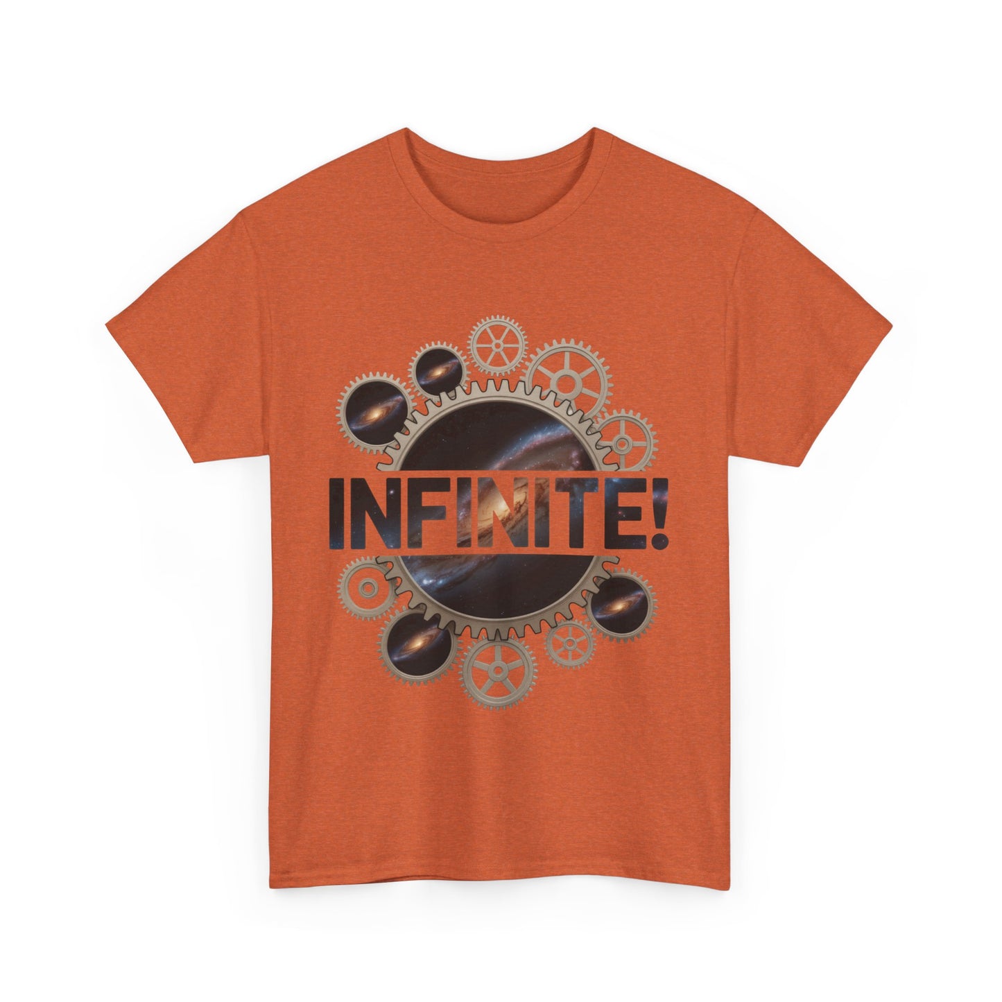 Steampunk Space Gears T-Shirt, Unisex Infinite Universe Graphic Tee, Cosmic Mechanical Design Tee for Sci-Fi & Engineering Lovers