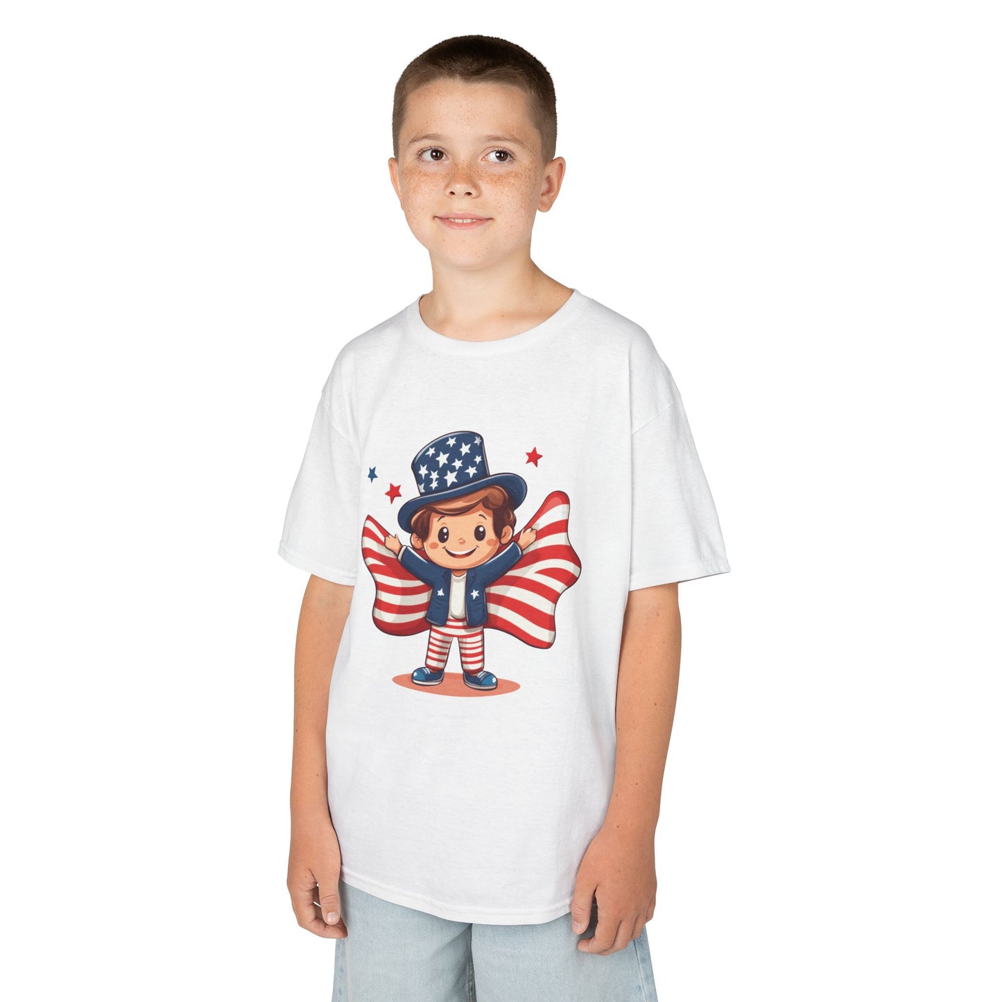 4th of July Kids T-Shirt,Kids  Unisex Patriotic Tee, American Flag Outfit for Boys and Girls, Independence Day Shirt, Cute American Shirt