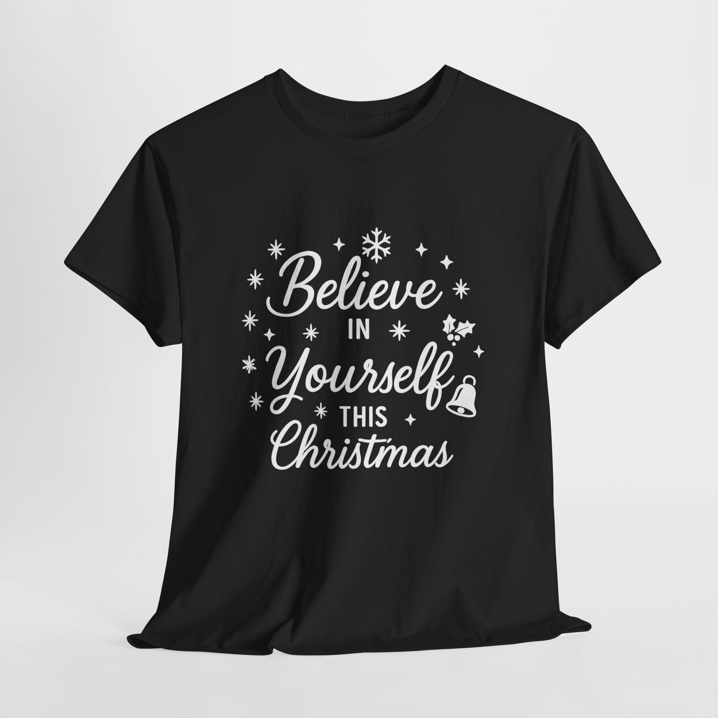Women's Believe in the Magic Christmas Shirt, Santa Hat Holiday Tee for Women