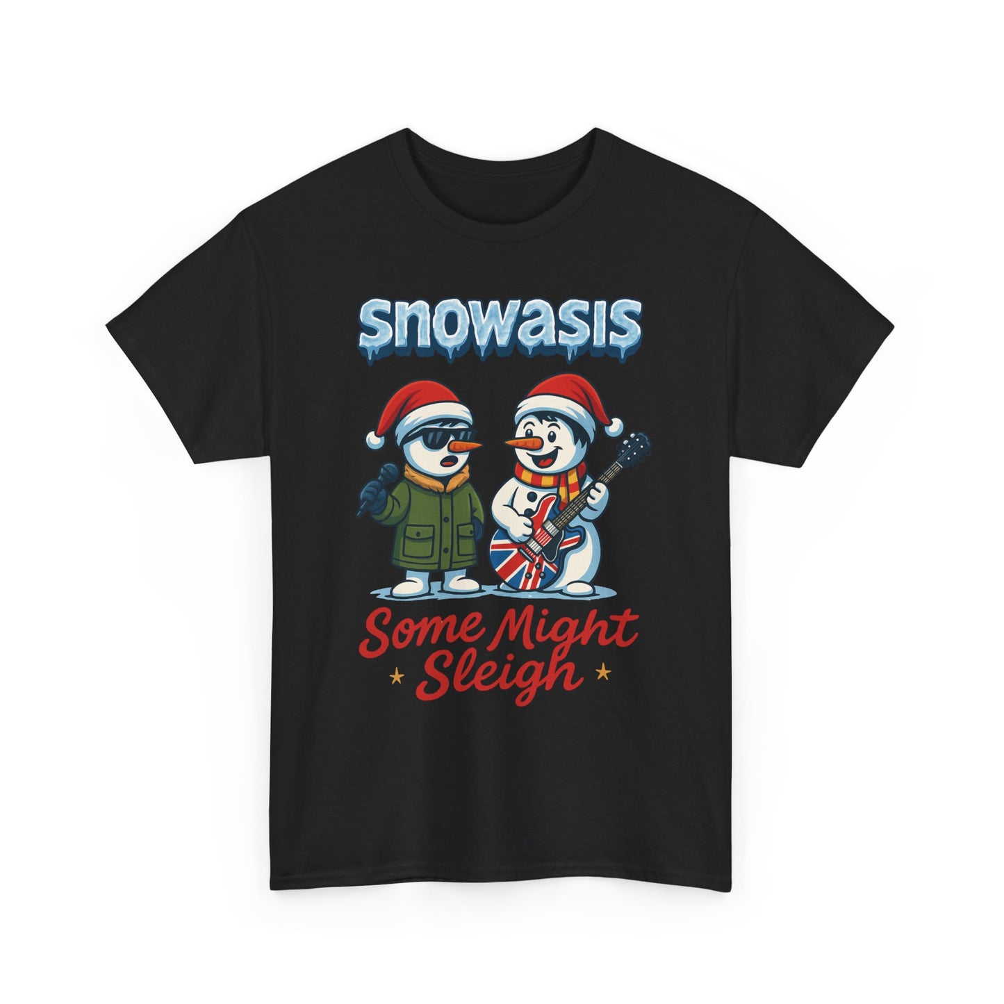 Funny Snowasis Women's Christmas T-Shirt, Retro Music Holiday Tee
