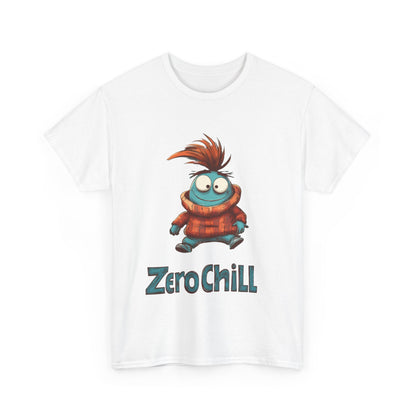 Zero Chill Funny Cartoon Character Tee, Quirky Cute Monster Shirt, Chill Vibes Humor Gift, Fun Cartoon T-Shirt, Chill Vibe Shirt