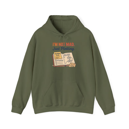 Funny Revenge Hoodie for Men, I'm Not Mad Just Plotting, Passive Aggressive Humor Sweatshirt, Funny Planning Hoodie