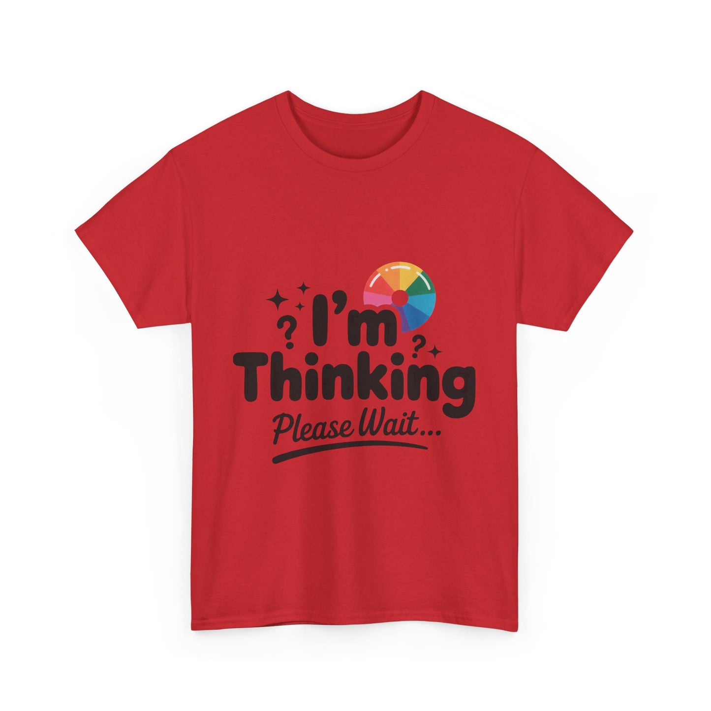Funny - Im Thinking Please Wait - Mens T-Shirt, Cute Geeky Gift for Introverts, Programmers, Designers, Fun Humor Shirt, Gift for Adults