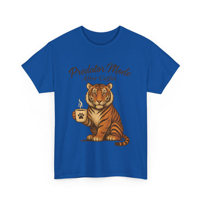 Predator Mode After Coffee Tiger Shirt, Funny Coffee Lover Tee, Mens Caffeine Graphic Tee, Morning Motivation Tiger Shirt,Coffee Addict Gift