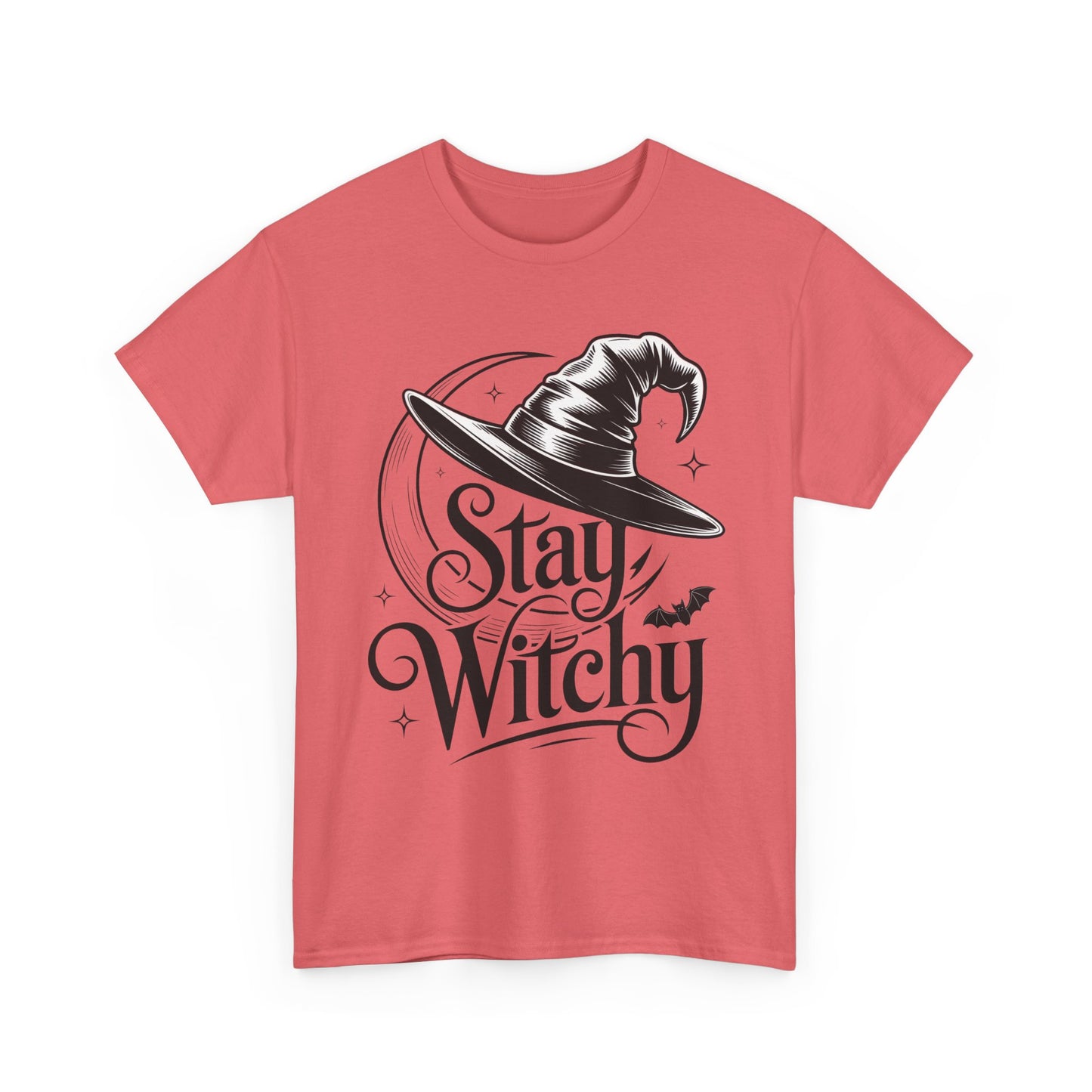 Stay Witchy Gothic Moon Witch Hat Women's T-Shirt, Minimalist Halloween Witchy Graphic Tee