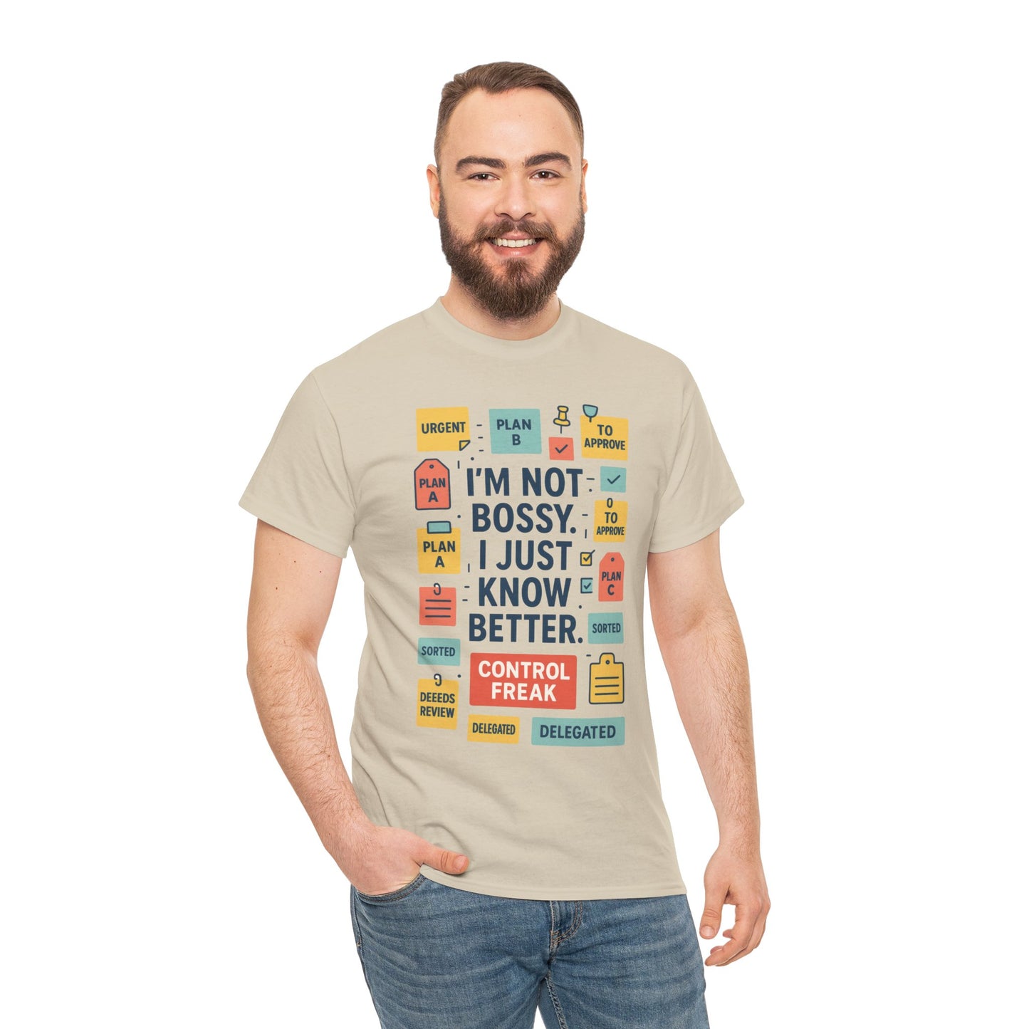 Funny Men's Control Freak T-Shirt, Perfect for Bossy Friends, Gift for Leaders, Fun Office Humor, Sarcastic Productivity Tee for Him