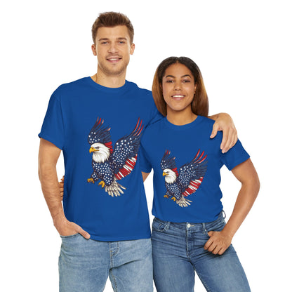 Patriotic Eagle Tee | Unisex Heavy Cotton T-Shirt for Independence Day, Memorial Day, Veterans Day, Gift for Nature Lovers, Casual Wear