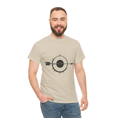 Artistic Arrow Graphic Unisex Cotton Tee, Motivational Shirt, Casual Wear, Gift for Him/Her, Trendy Fashion