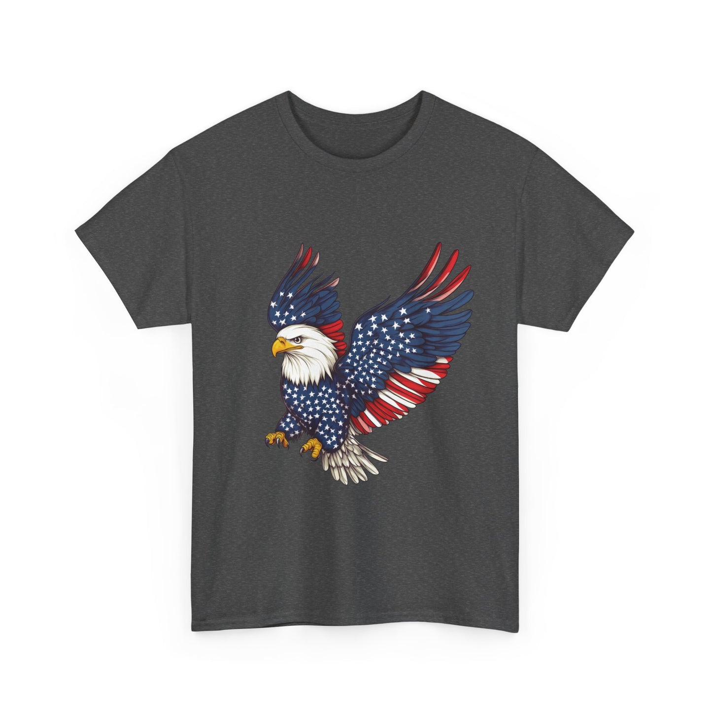 Patriotic Eagle Tee | Unisex Heavy Cotton T-Shirt for Independence Day, Memorial Day, Veterans Day, Gift for Nature Lovers, Casual Wear