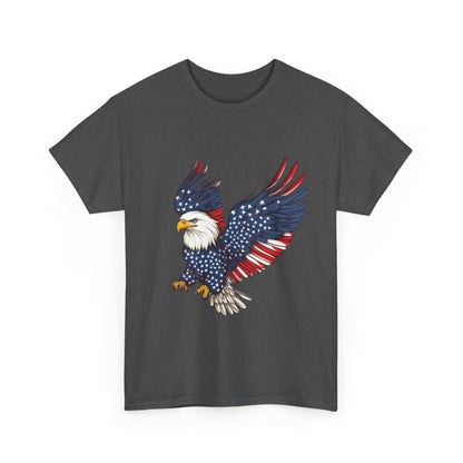 Patriotic Eagle Tee | Unisex Heavy Cotton T-Shirt for Independence Day, Memorial Day, Veterans Day, Gift for Nature Lovers, Casual Wear