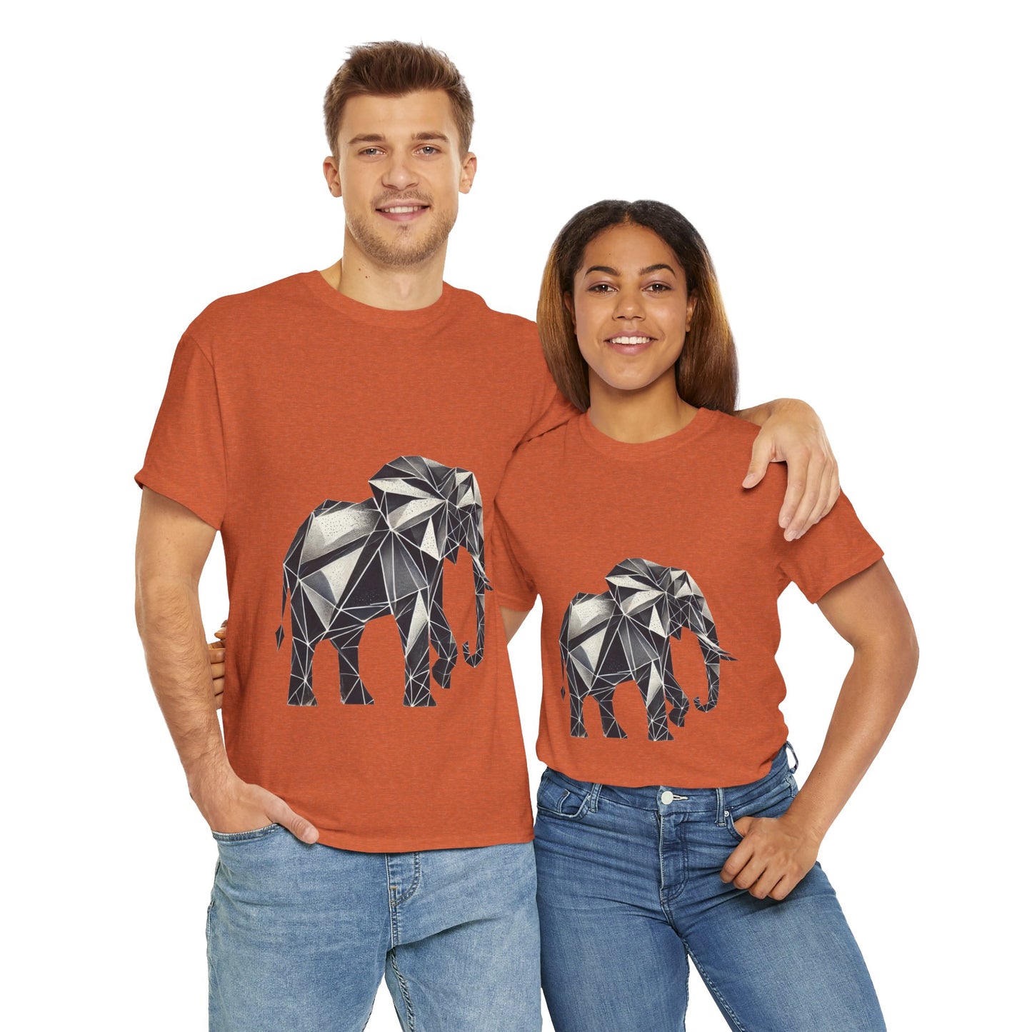 Geometric Elephant Tee - Minimalist Art Shirt, Nature Lover Gift, Animal Print T-Shirt, Unisex Cotton Tee, Eco-Friendly Wear