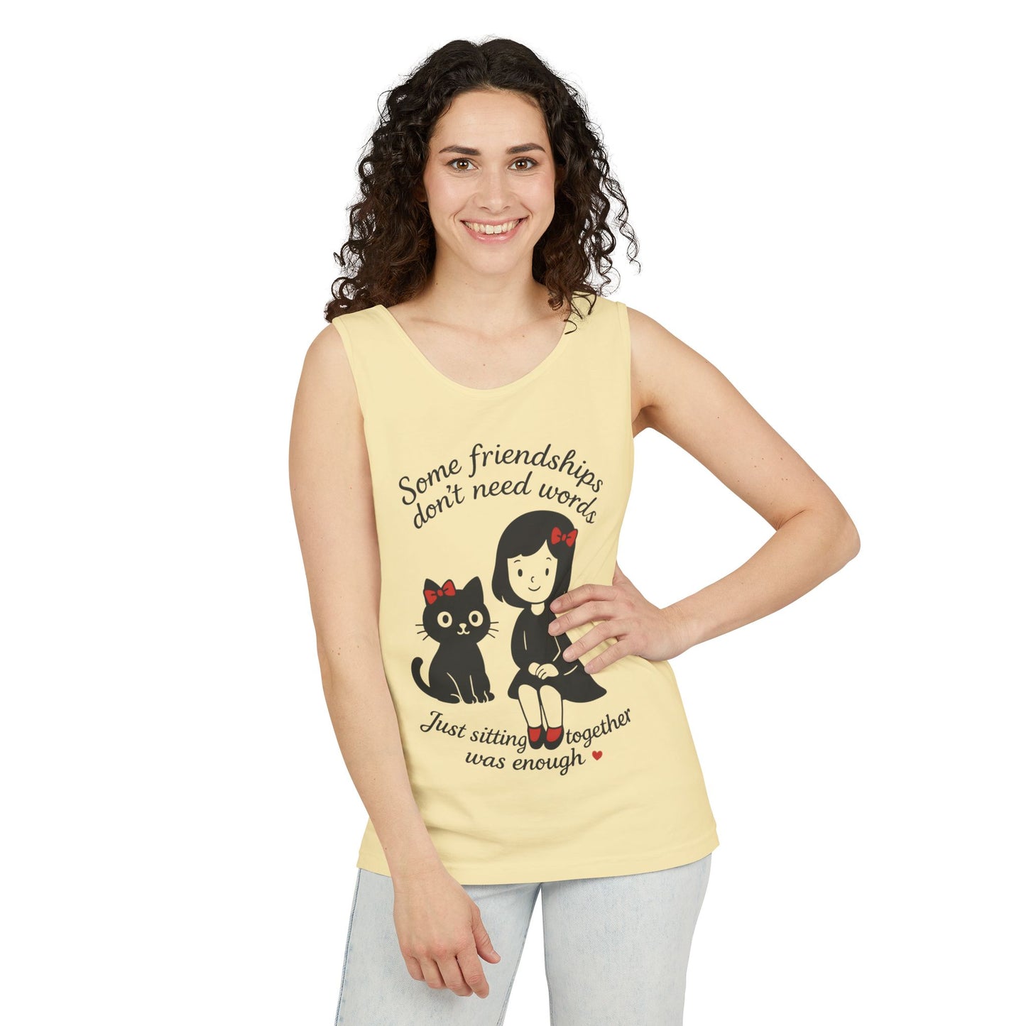 Friendship Tank Top, Cute Cat Lovers Gift, Womens Summer Apparel, Perfect for Casual Outings, Friendship Day, Cat Mom Tees