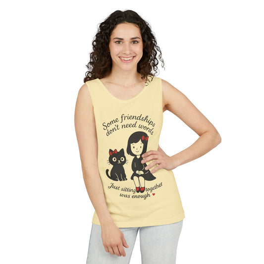 Friendship Tank Top, Cute Cat Lovers Gift, Womens Summer Apparel, Perfect for Casual Outings, Friendship Day, Cat Mom Tees