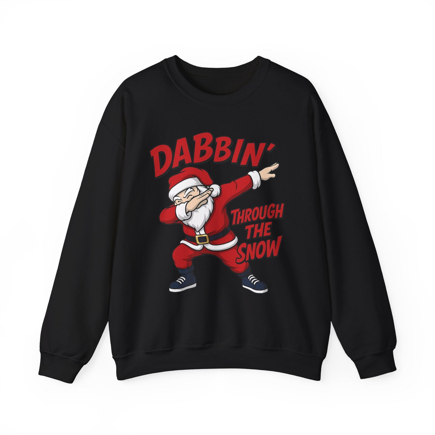 Dabbin Through The Snow Santa Men's Christmas Sweatshirt, Funny Holiday Jumper