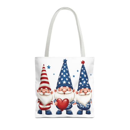 Patriotic Gnome Tote Bag, Stars and Stripes Reusable Grocery Bag, Cute Gnome Summer Bag, Holiday Gift Tote, Eco-Friendly Shopping Bag