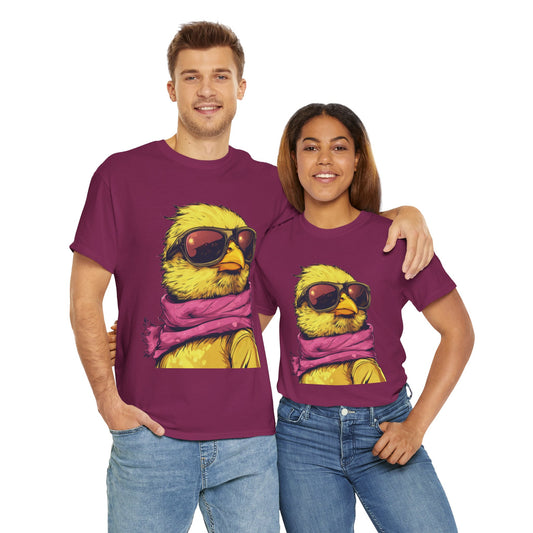 Chic Cool Chick T-Shirt, Unisex Heavy Tee, Funny Animal Tee, Trend Chick Graphic T-Shirt Gift