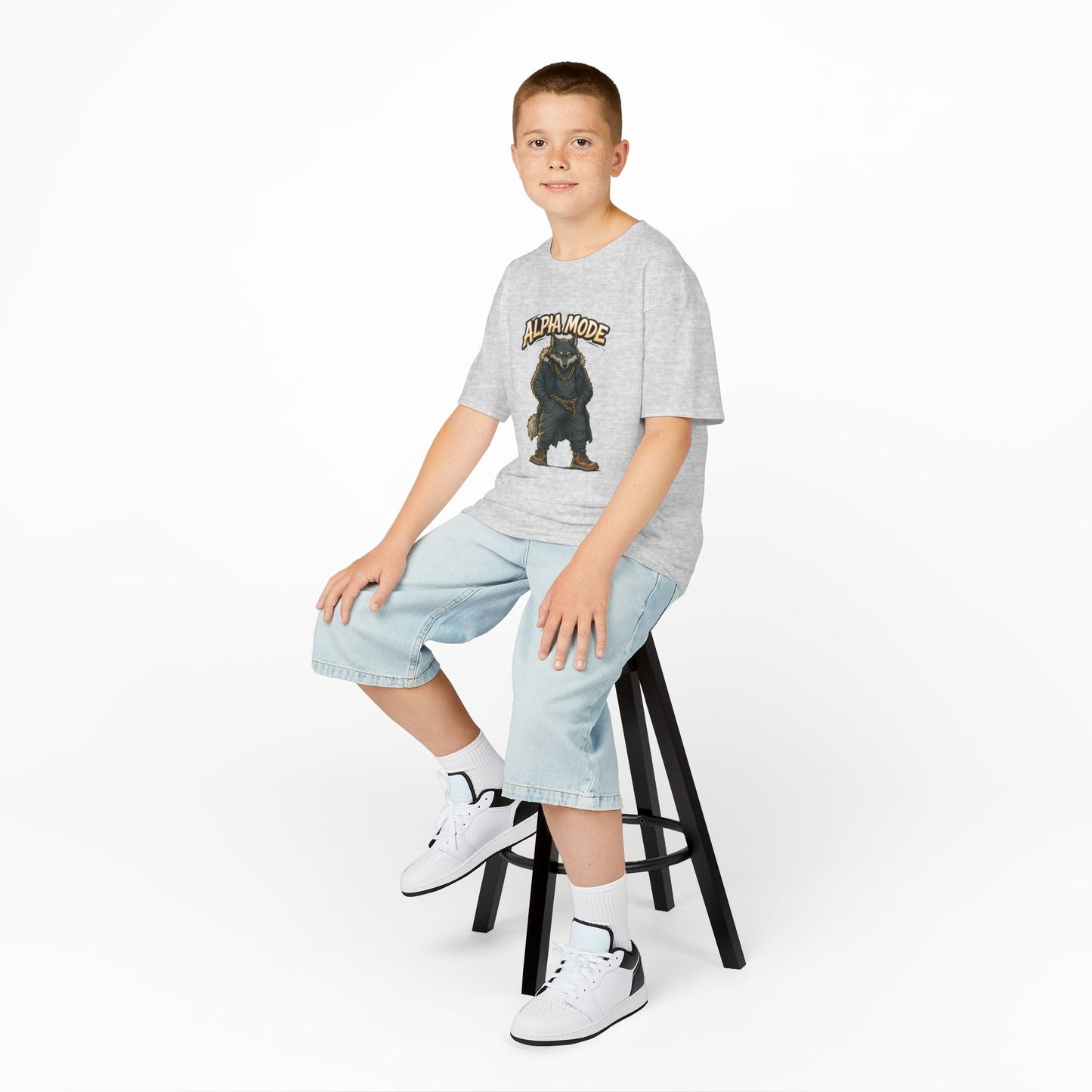 Alpha Mode Teen Wolf Shirt, Cool Youth Graphic Tee, Hip Hop Savage Wolf Tee, Graphic Kids Tee, Alpha Teen Streetwear, Wolf Gift for Teens