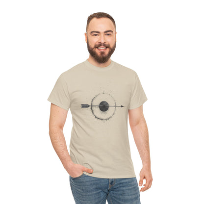 Artistic Arrow Graphic Unisex Cotton Tee, Motivational Shirt, Casual Wear, Gift for Him/Her, Trendy Fashion