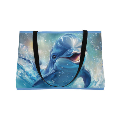 Dolphin Weekender Tote Bag, Beach Bag, Travel Tote, Summer Accessory, Gift for Ocean Lovers, Pool Party Essential
