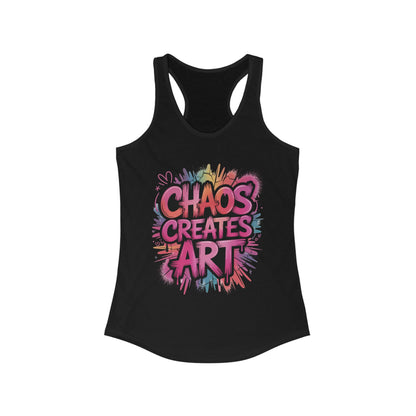 Women's Ideal Racerback Tank, Chaos Creates Art Colorful Graffiti Women's Tank Top