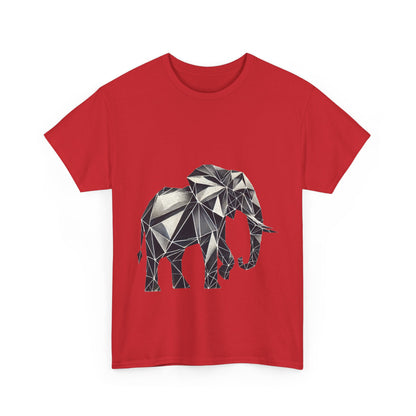 Geometric Elephant Tee - Minimalist Art Shirt, Nature Lover Gift, Animal Print T-Shirt, Unisex Cotton Tee, Eco-Friendly Wear