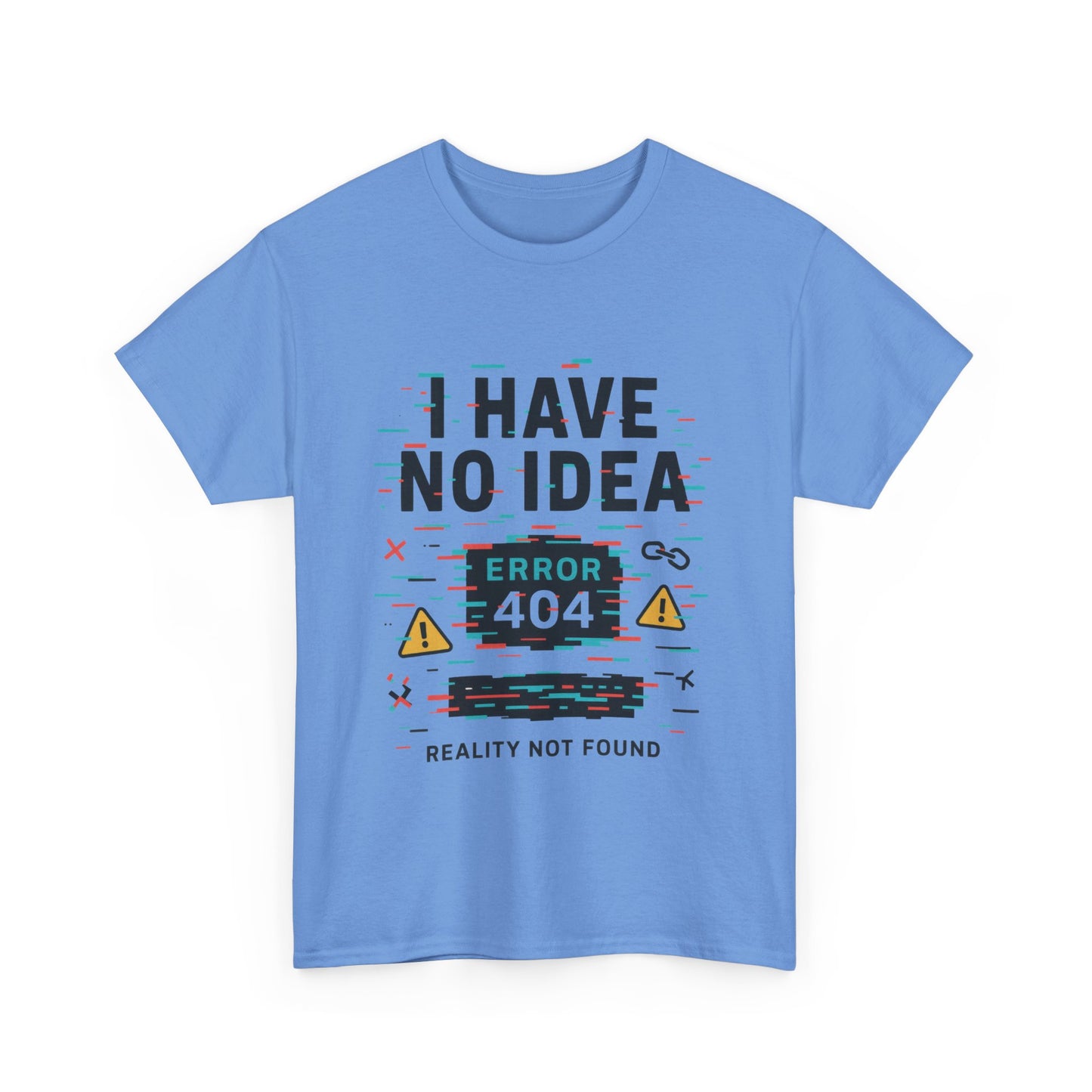 Funny Error 404 Unisex Heavy Cotton Tee, Graphic Tee, Humor Shirt, Gift for Tech Lovers, Casual Wear, Unique T-Shirt