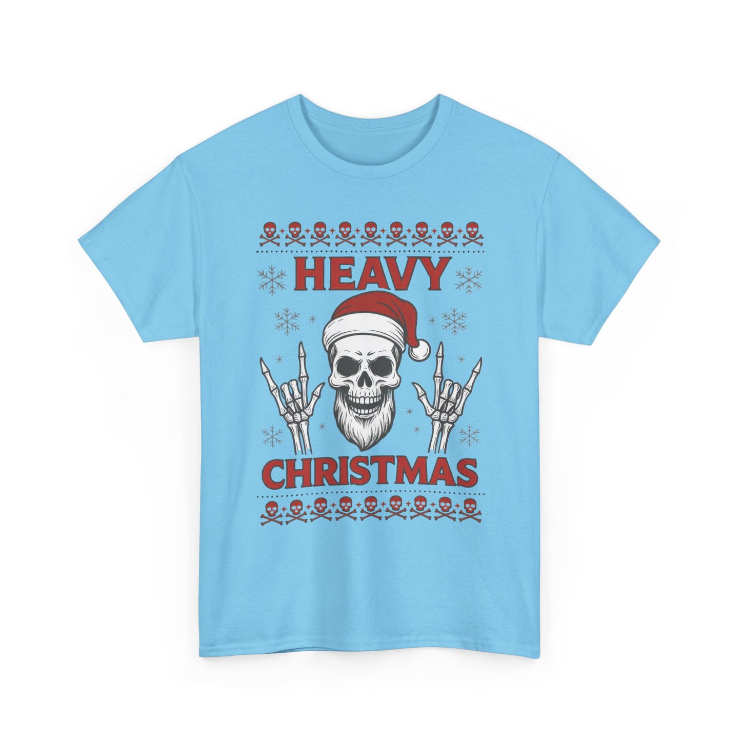 Heavy Christmas Sweatshirt, Metal Santa Skull Holiday Pullover for Men