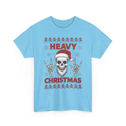 Heavy Christmas Sweatshirt, Metal Santa Skull Holiday Pullover for Men