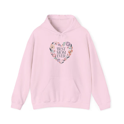 Floral Heart Mom Hoodie - Best Mom Ever Sweatshirt for Mother's Day, Gift for Mom, Cozy Sweatshirt for Women, Everyday Wear, New Mom Gift
