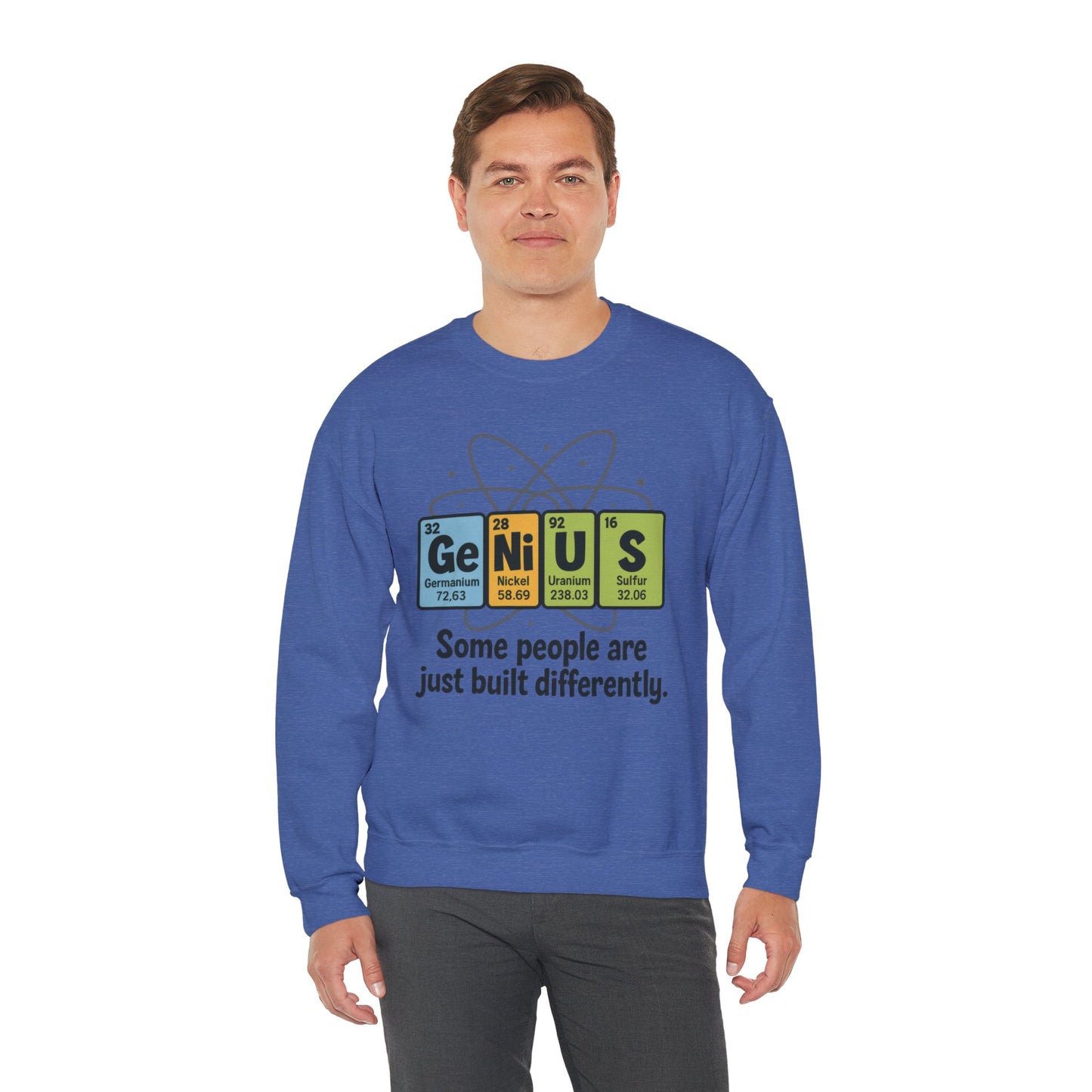 Funny Mens Genius Sweatshirt, Periodic Table Nerd Pullover, Smart Science Gift for Him, Genius Sweatshirt,  Science Lovers Gift