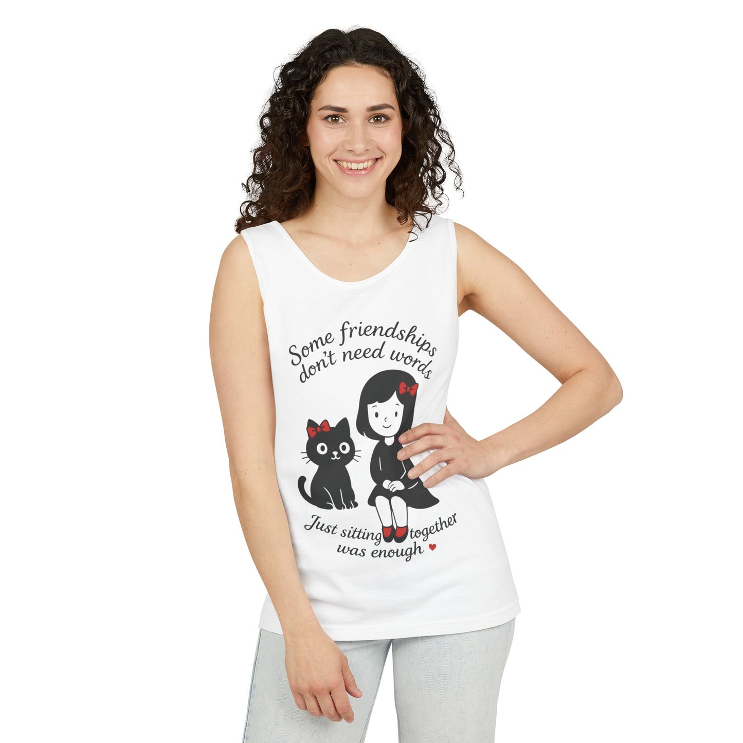 Friendship Tank Top, Cute Cat Lovers Gift, Womens Summer Apparel, Perfect for Casual Outings, Friendship Day, Cat Mom Tees