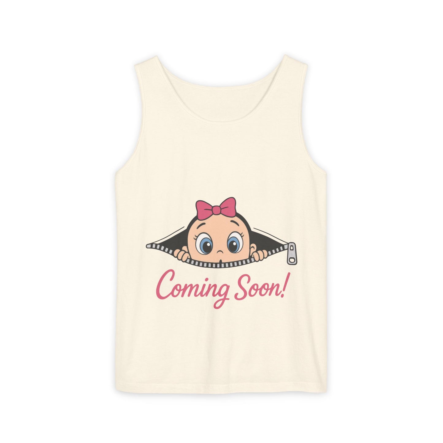 Coming Soon Maternity  Tank Top, Cute Baby Girl Pregnancy Announcement Shirt, Expecting Mom Gift, Gender Reveal Tank, Baby Shower Gift
